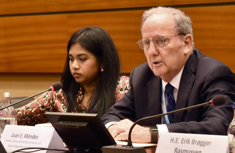 Professor Juan Méndez addresses side event